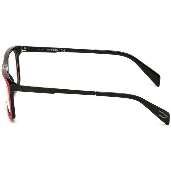 Diesel DL5153 005 Red Denim Rectangle Eyeglasses - Picture 2 of 4